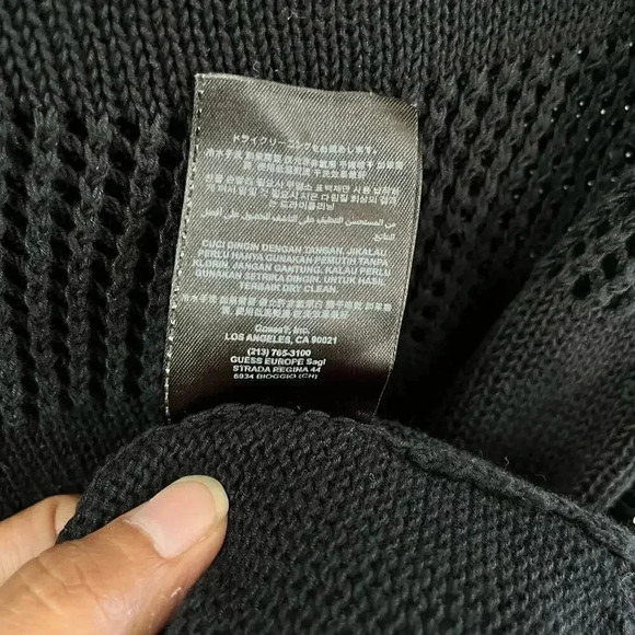 GUESS Women's‎ Black Sheer Open Knit Pullover Sweater Size Large - Picture 7 of 7